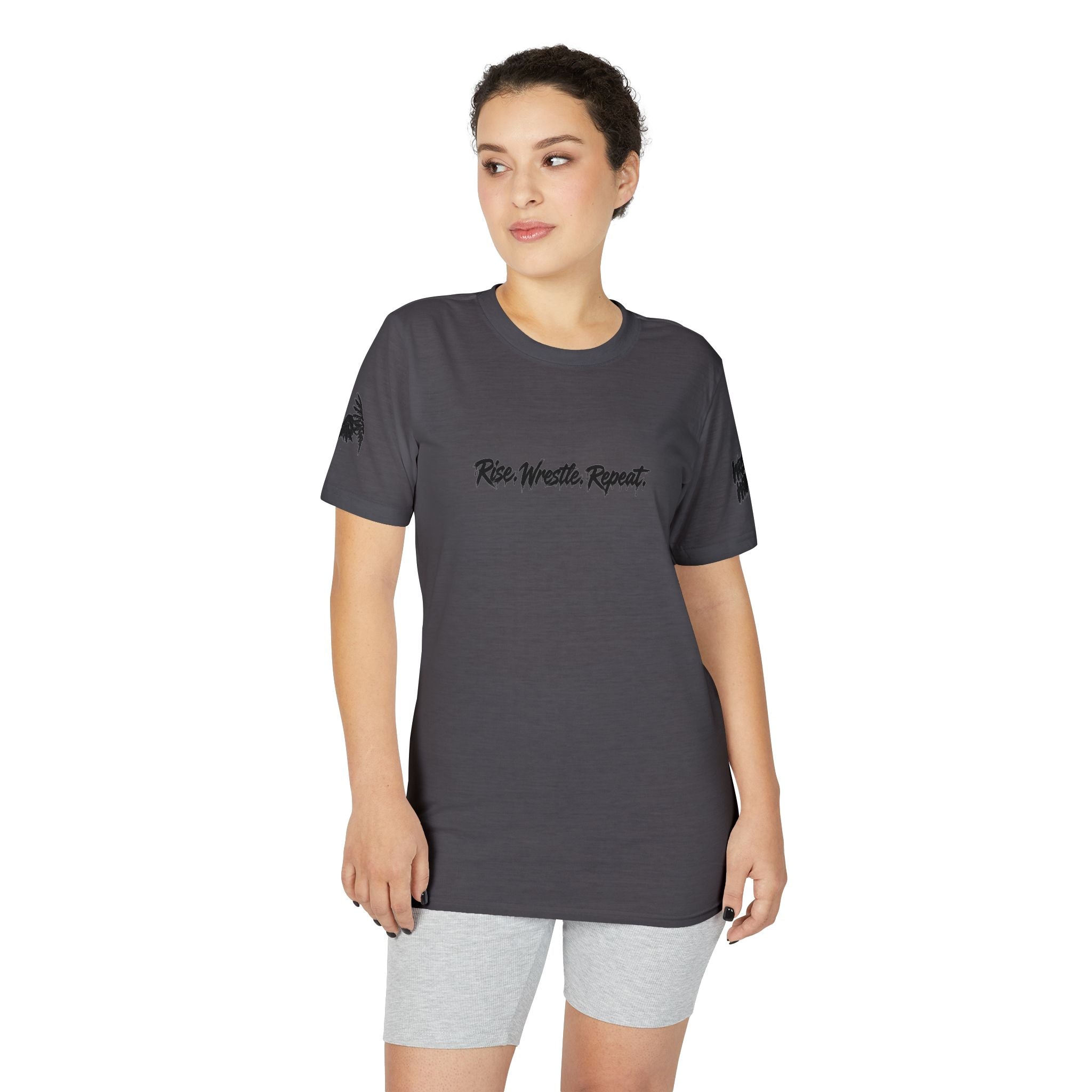 Rise. Wrestle. Repeat. -  Wrestling Motivational Tee