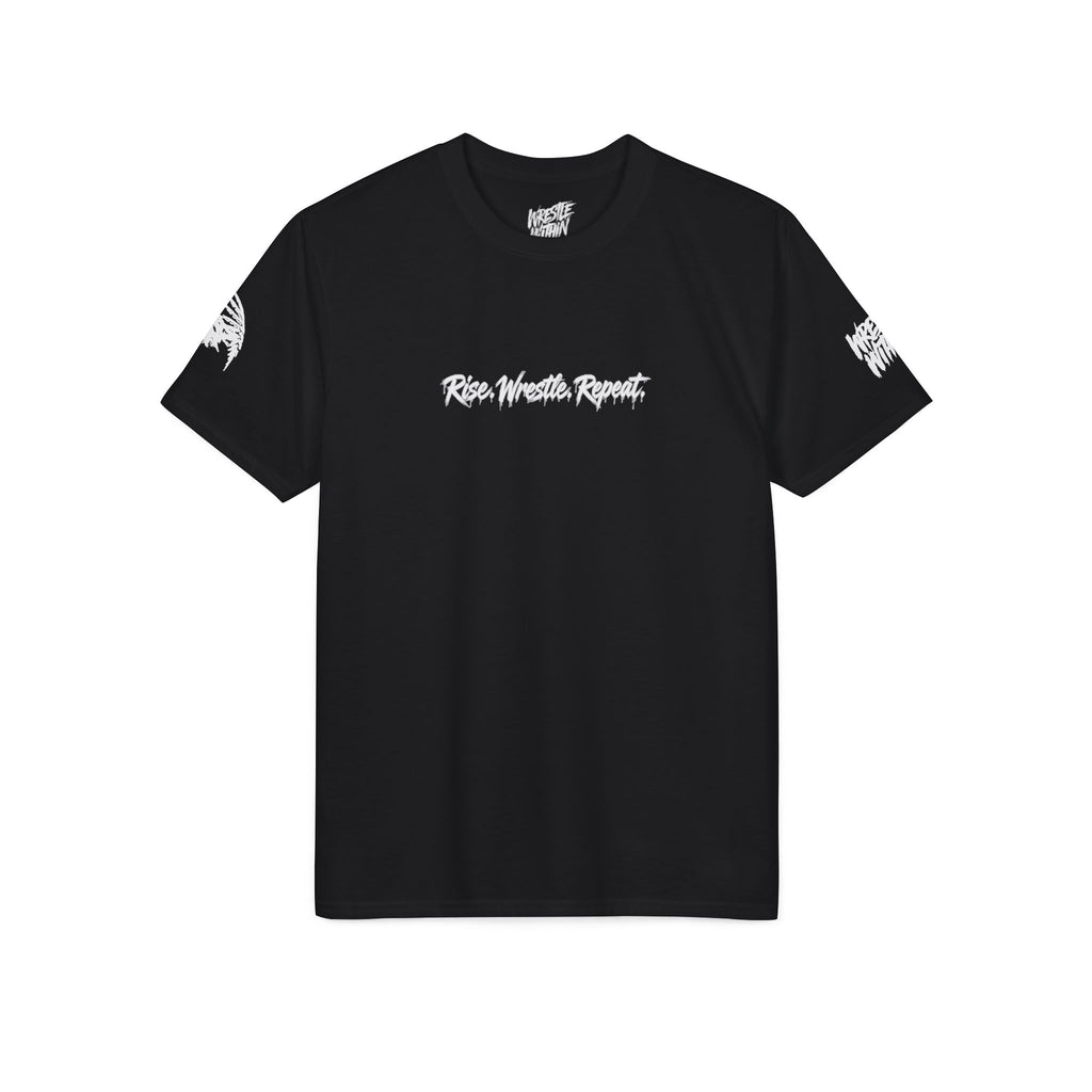 Rise. Wrestle. Repeat. -  Wrestling Motivational Tee
