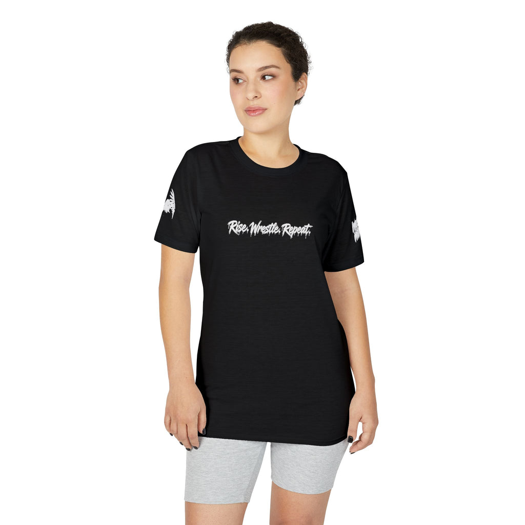 Rise. Wrestle. Repeat. -  Wrestling Motivational Tee