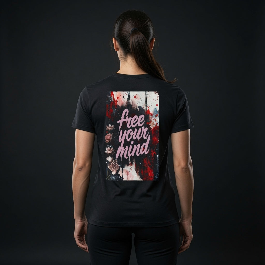 Free Your Mind T-Shirt — Retro Pink Script Graphic Tee